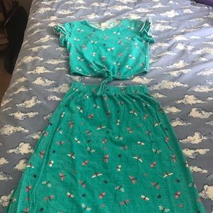 A little top and a long skirt